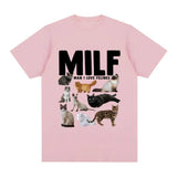 MILF Man I Love Felines Funny Meme T-Shirt Cat Lovers Graphi