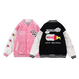 Varsity Jacket Vintage Autumn Baseball Uniform for Women