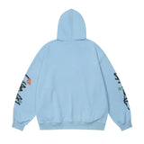 Men Hoodie Cartoon Monster Graffiti Printed Hoodie