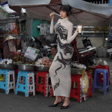 Women Desses Dress Spring and Autumn Women Print Fishtail Dress