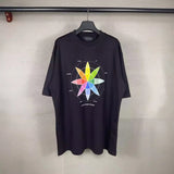 Men T-shirts Paris Wheel of Emotion Printed Short Sleeve T-Shirt Loose os
