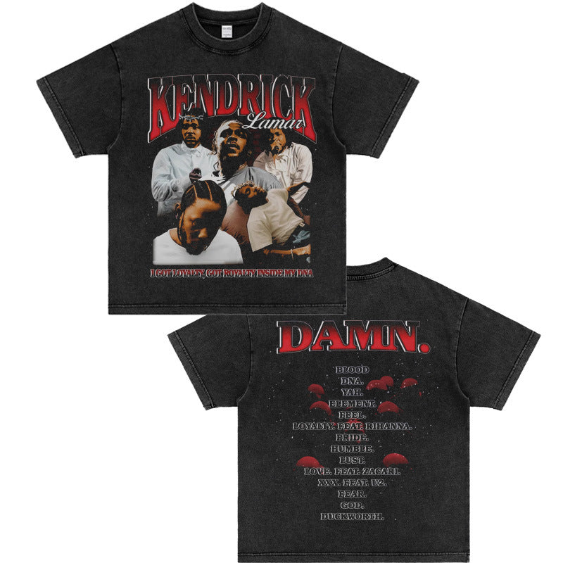 Kendrick Lamar T Shirts Cotton Vintage Loose Short Sleeves