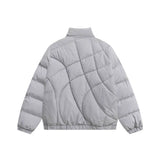 Men Cotton Mixed Jacket Coat Irregular Men Winter Embroidery Loose Cotton Jacket Coat