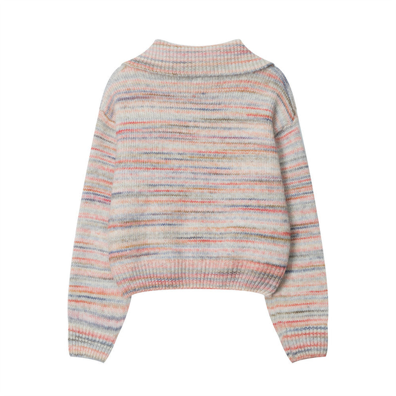 Women Sweater Short Sweater Girls' Autumn Casual Long-Sleeved Sweater