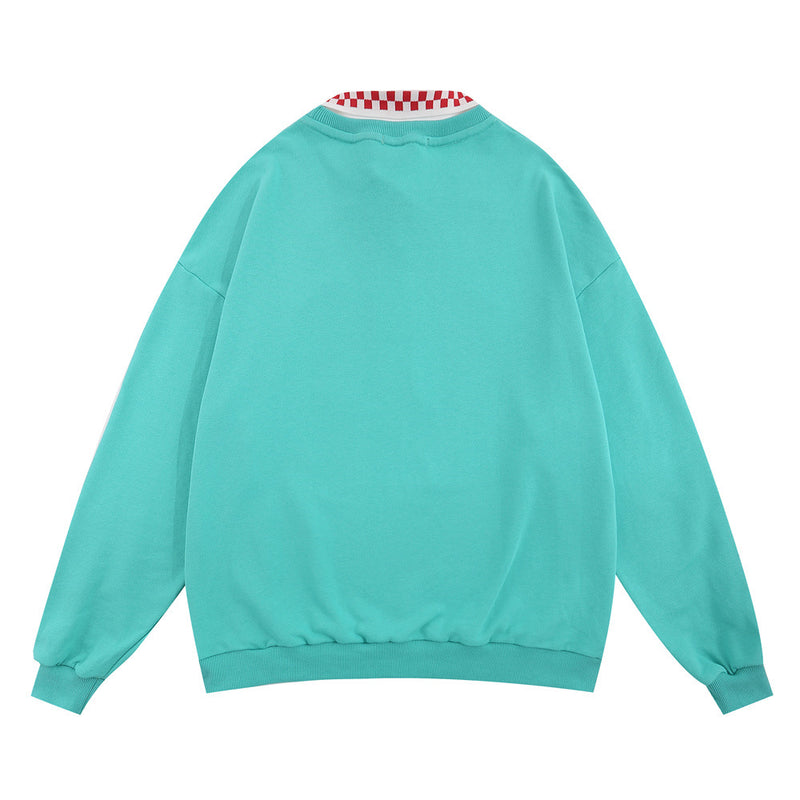 Men Hoodie Lapel Sweater Men's Spring and Autumn Print Casual Long Sleeve