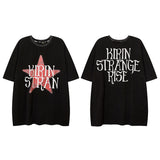 Men T Shirt Vintage Print Short Sleeves T-shirt Men and Women Couple Loose
