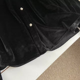 Women T-shirt Vintage Velvet Shirt Women Early Autumn Lace V-neck