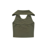 Women Vest Lapel Sleeveless Vest Short Girls' Summer Top