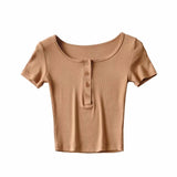 Women T-Shirt Spring round Neck Short Sleeve T-shirt Top