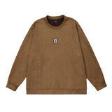 Men Hoodie Simple Embroidered Letter Crew Neck Sweatshirt