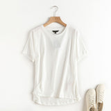 Women T-Shirt Women's Summer Ladies Loose Pure Color Cotton T-shirt