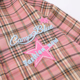 Women Long Sleeve Shirt Women's Button Stitching Embroidered Loose Long Sleeve