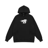 Men Hoodie Lightning Printed Hoodie Loose High Collar Pullover Hoodie Autumn and Winter