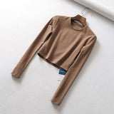 Women T-shirt Sports Bottoming Shirt Short Workout Clothes Long Sleeve T-shirt