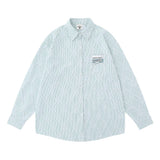 Men Long Sleeved T Shirt Pinstripe Long Sleeve Shirt Men Spring and Autumn Patchwork Shirt Loose Casual