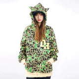 Men Hoodie Devil Horn Hoodie Coat Male Loose Letters