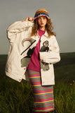 Unisex Jacket Fall Twill Contrast Color Outerwear Women's Clothing