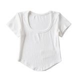 Women T-Shirt Short-Sleeved T-shirt Women's Summer Tight Top