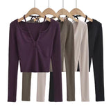 Women T-shirt Spring Long Sleeve T-shirt Bottoming Shirt Top