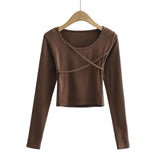 Women T-Shirt I round Neck Long Sleeve T-shirt Female Spring Undershirt