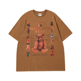 Men T Shirt Vintage Print Short Sleeves T-shirt Men and Women Street Hip Hop
