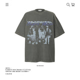 American vintage street T-shirt cotton character print men and women summer loose