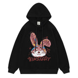 Men Hoodie Cartoon Rabbit Graffiti Printing Sweatshirt