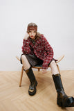 Unisex Jacket Autumn Woven Red Plaid Jacket Women's Clothing