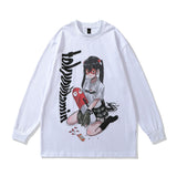 Men Long Sleeve Shirt Spring and Autumn Sweater Hip Hop Graffiti Printing Long Sleeve T-shirt Men and Women