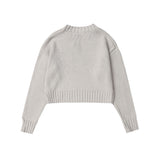 Women Sweater Short Sweater for Girls Autumn Casual Long Sleeve