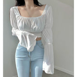 Women Long Sleeve Shirt Women's Spring and Autumn Slim Fit Slimming Top