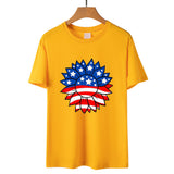 Women's Independence Day T Shirt T-shirt Women's Short-Sleeved Shirt Sunflower Print