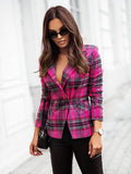 Plaid Trench Coat Fashionable Printed Plaid Small Suit Jacket