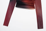 Women T-Shirt Autumn New Printed Silk Net Women's T-shirt Top