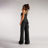 Women Cargo Pants Denim Suspender Pants Women's Loose Casual