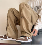 Men Sweatpants Overalls Men's Spring and Autumn Loose Wide Leg Draped Pants