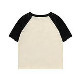 Women T-shirt Short-Sleeved T-shirt Girls' Summer round Neck with Exposed Navel