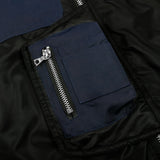 Men Cotton Loaded Jacket Coat Color Contrast Patchwork Jacket Coat Men's Loose Zip Motorcycle Cotton-Padded Jacket