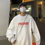 Men Hoodie Printed Crew Neck Sweatshirt Boy Korean Style Trendy Spring and Autumn