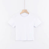 Women T-Shirt Women's T-shirt Summer round Neck Short Sleeves Short Top