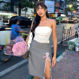 Women Skirt Autumn Design Street Split Slimming Skirt
