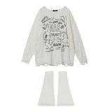 Women Sweater Distressed Knitwear High Street Letters Loose Autumn