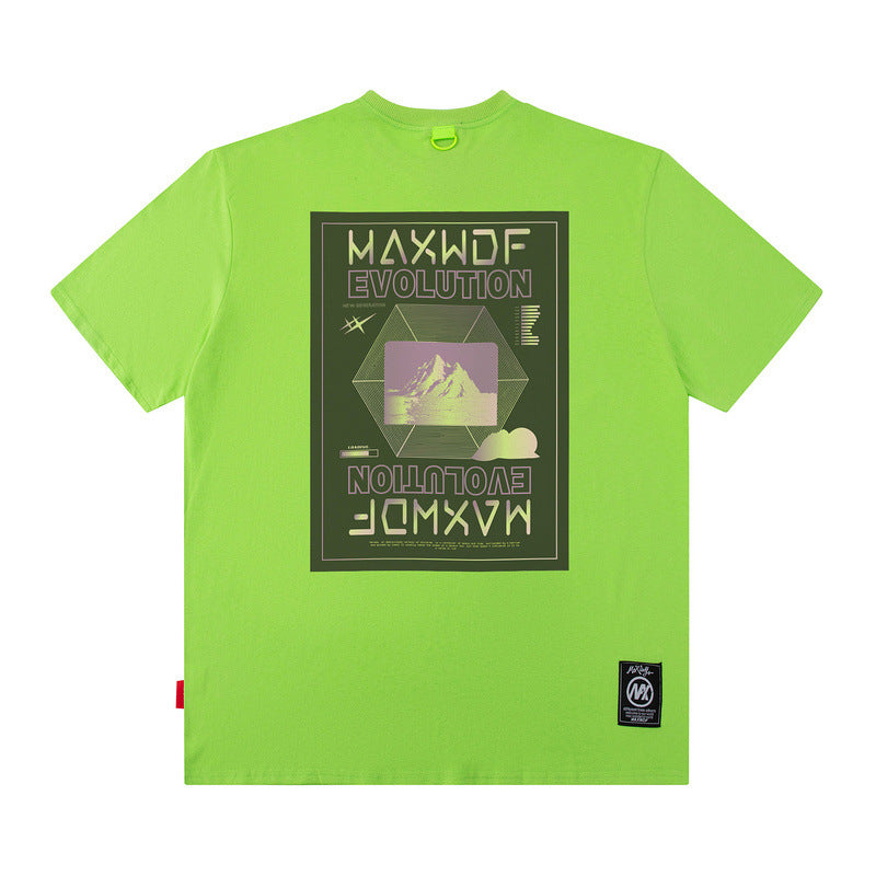 Men T Shirt Retro Hip Hop Printed Short Sleeve T-shirt for Men and Women