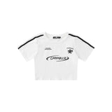 Women T-shirt Printed Short T-shirt Girls Summer round Neck Multicolor