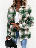 Plaid Trench Coat Autumn and Winter Long Sleeve Plaid Coat