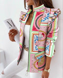 Plaid Trench Coat Plaid Zipper Ruffle Sleeve Fashion Small Coat