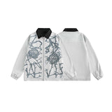 Unisex Jacket Autumn Corduroy Printed Coat Women's Clothing