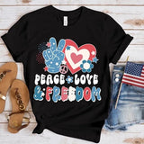 Women's Independence Day T Shirt round Neck Short Sleeve T-shirt