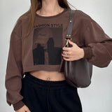 Women Sweatshirt Printed Sweater Coat Female Spring and Autumn round Neck