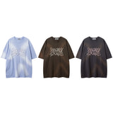 Men T Shirt Hiphip Letter Embroidered Short Sleeve T-shirt Men and Women Couple